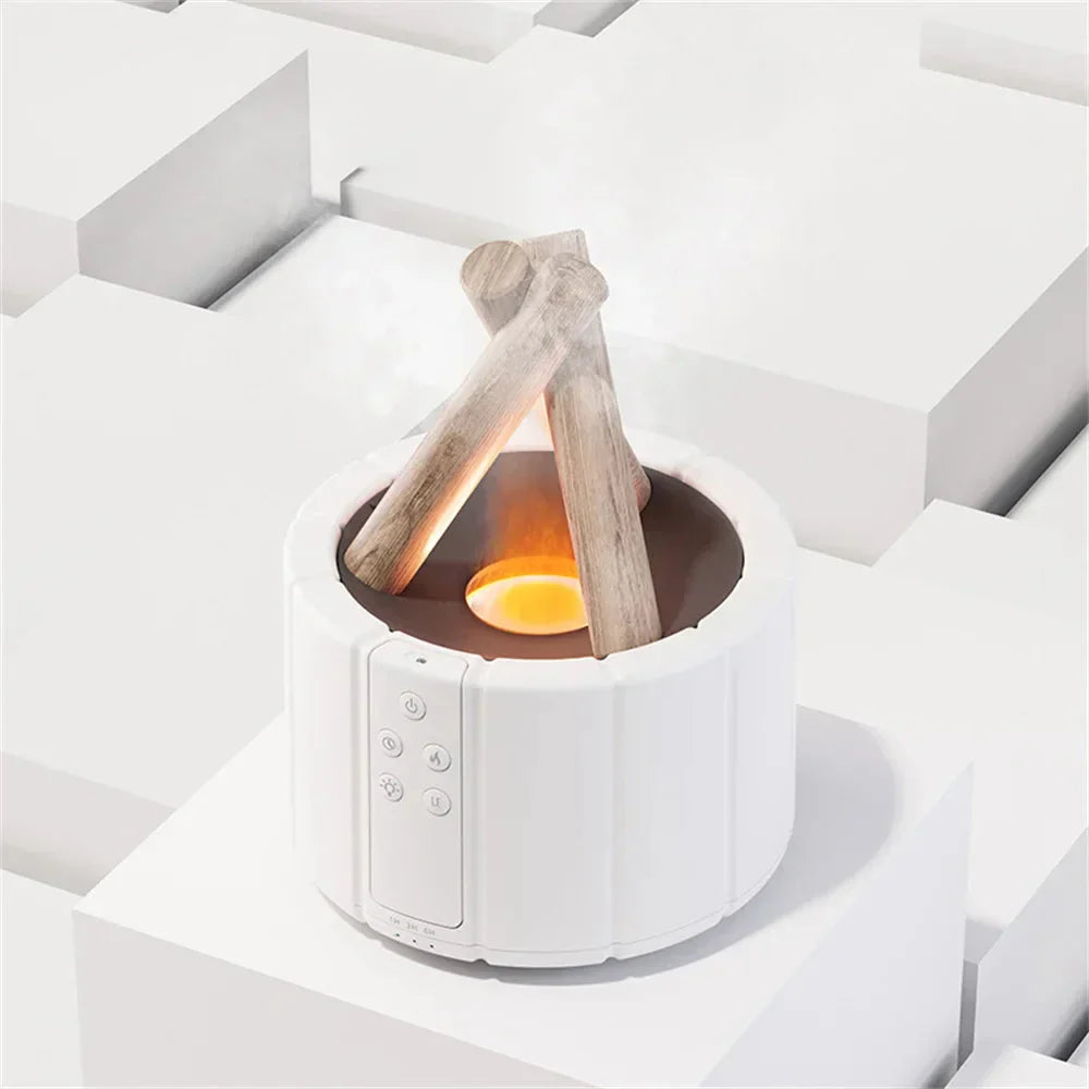 Humidifier & Table Lamp with Flame Design for a Comfortable Room Climate