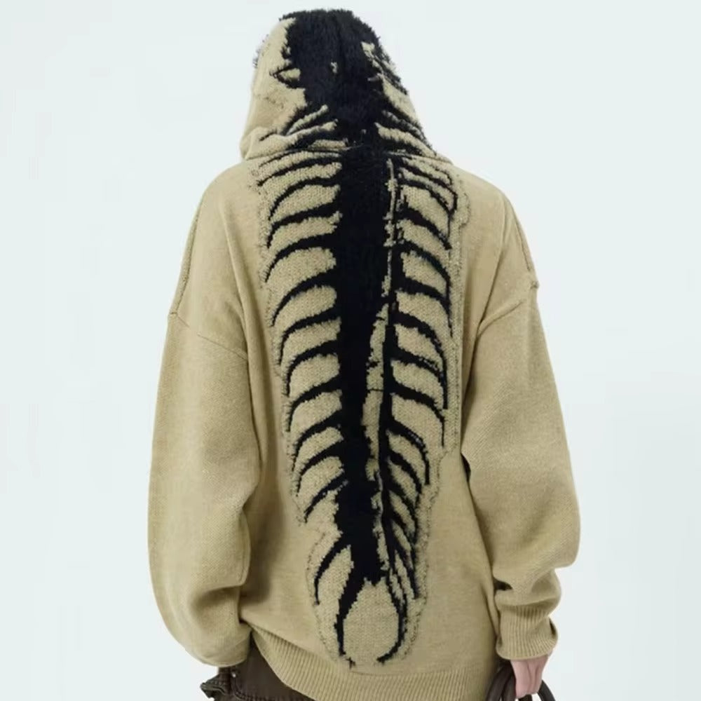 Anthracite Hoodie with Millipede Pattern for a Unique and Trendy Look