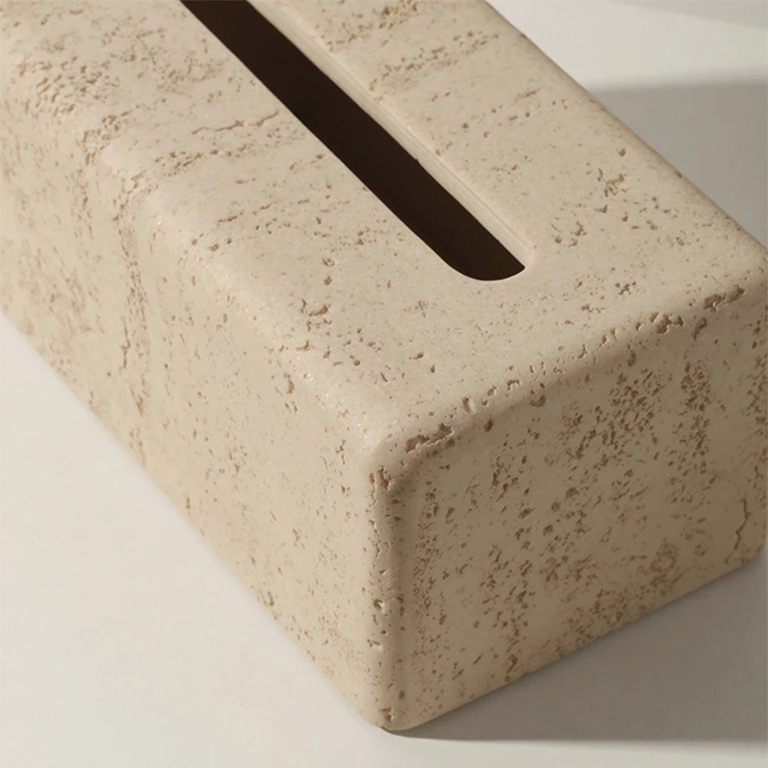 Tissue box in natural travertine