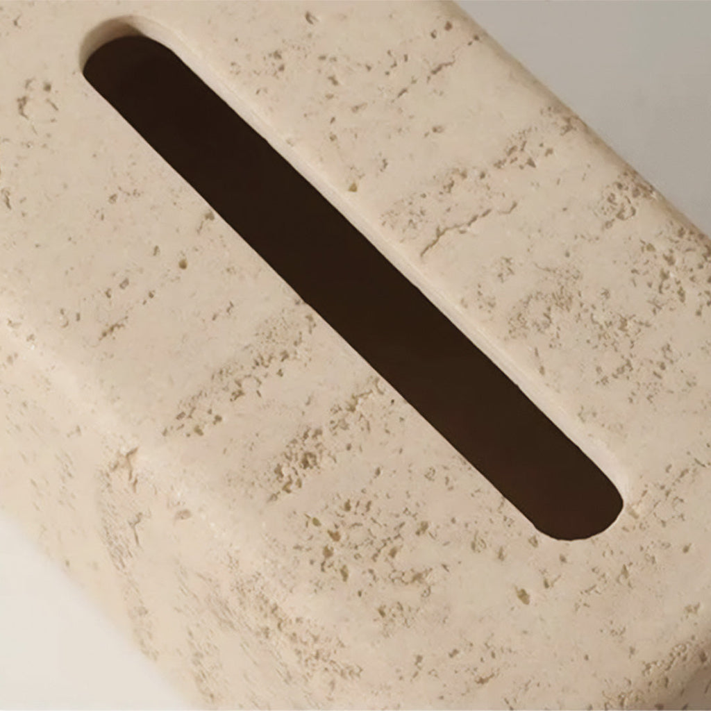 Tissue box in natural travertine