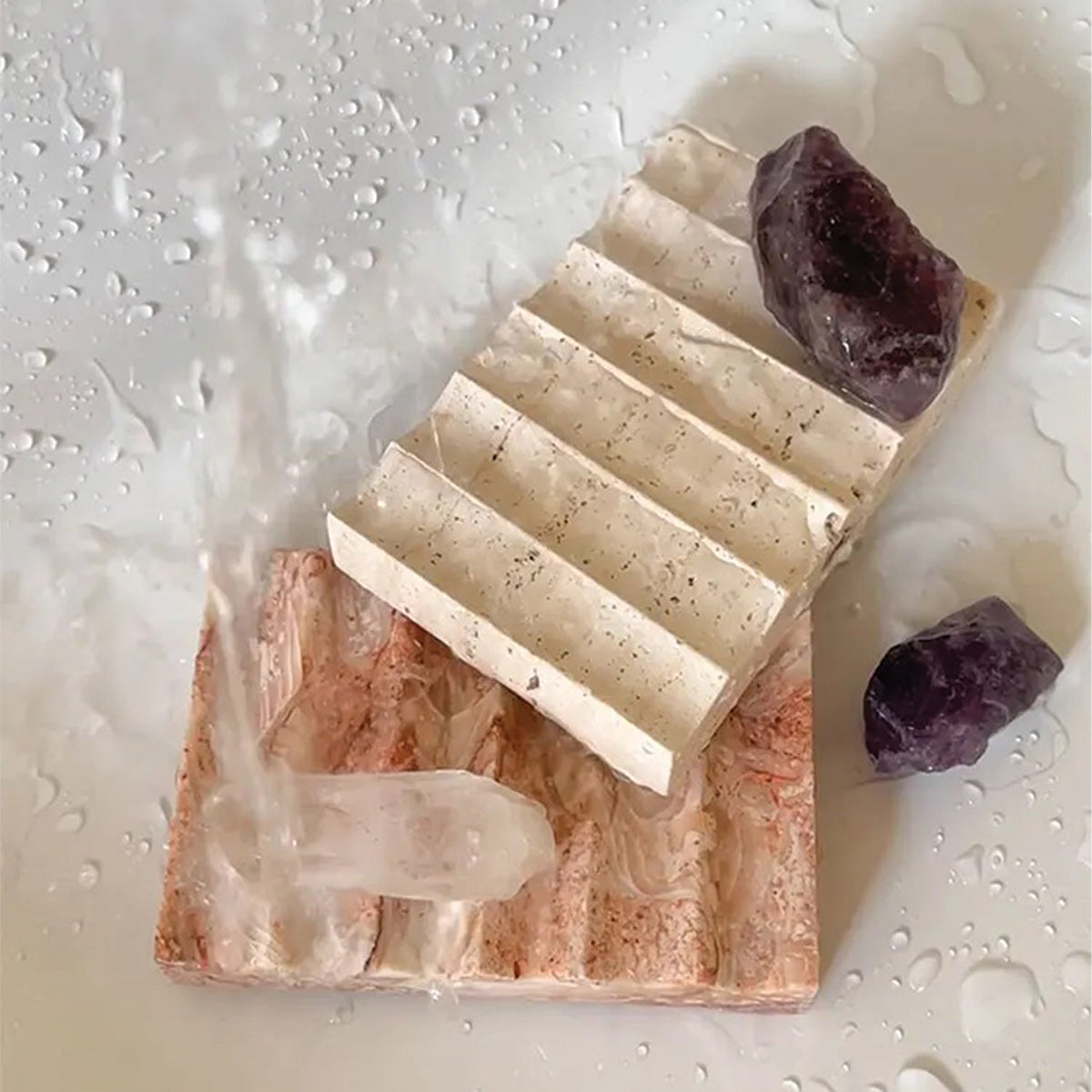 Elegant Cannelé Stone Plateau | Refined Natural Stone Design for a Sophisticated Interior Decoration