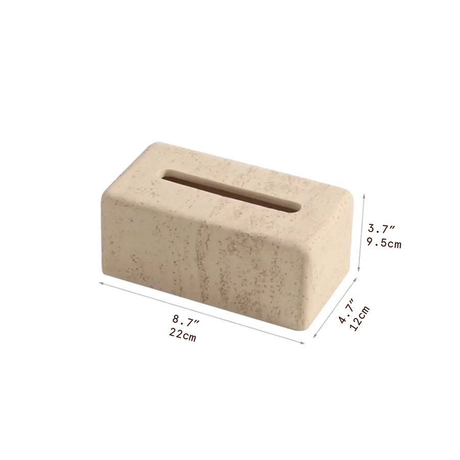 Tissue box in natural travertine