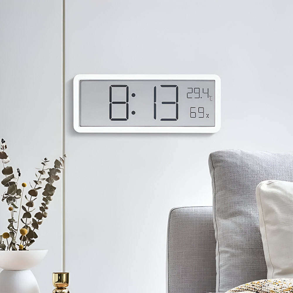 Ione - Modern Digital LED Wall Clock with Temperature and Humidity Display
