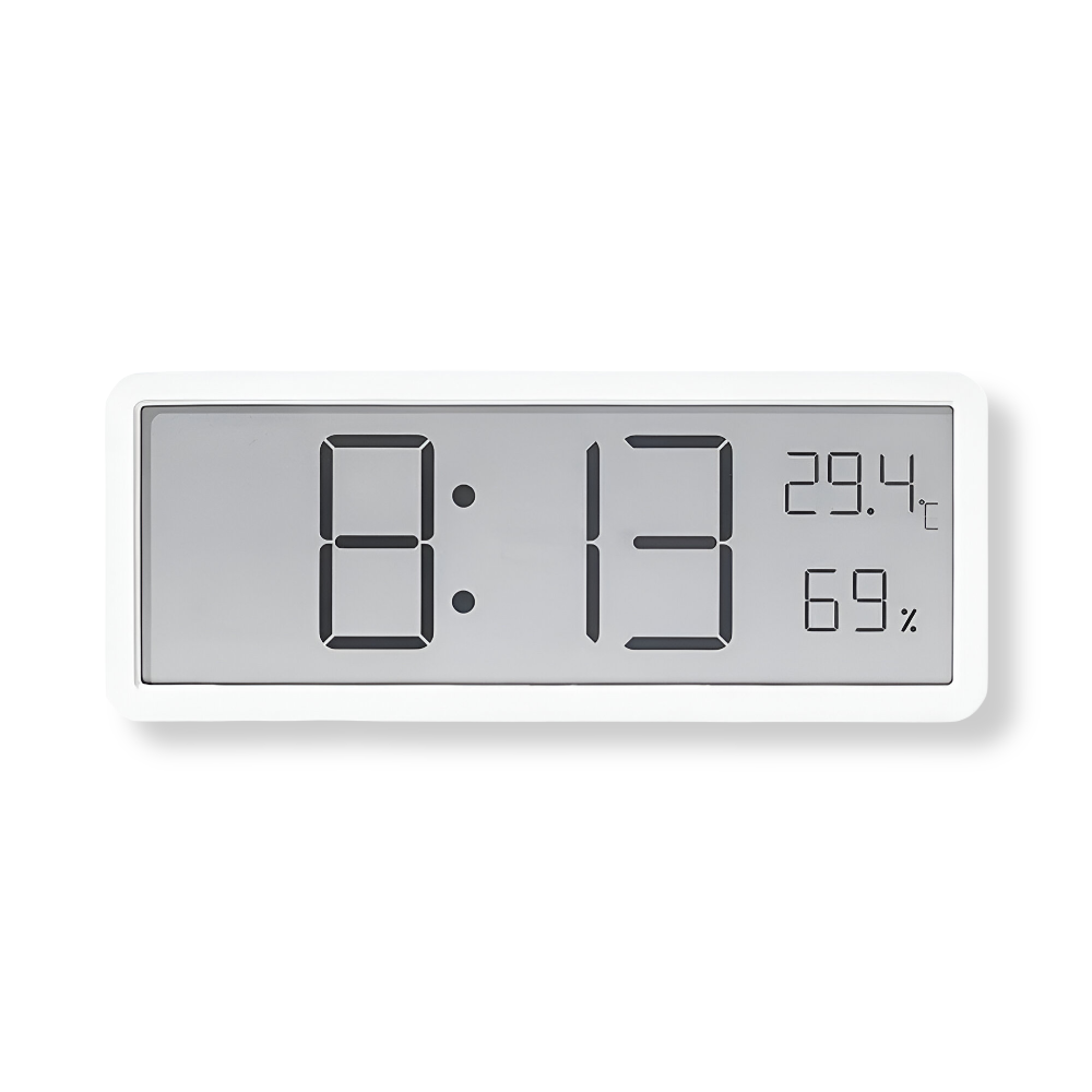 Ione - Modern Digital LED Wall Clock with Temperature and Humidity Display