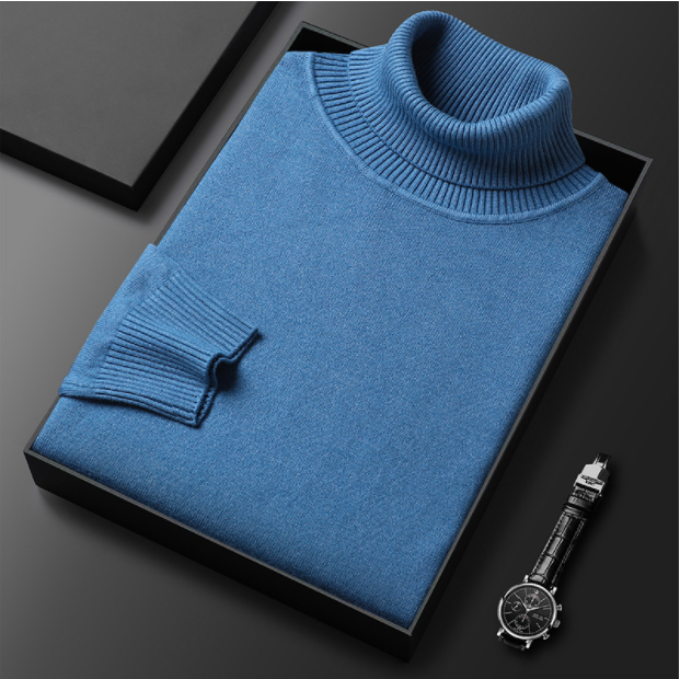 Elegant men's cashmere-cotton turtleneck sweater for maximum comfort and a stylish look