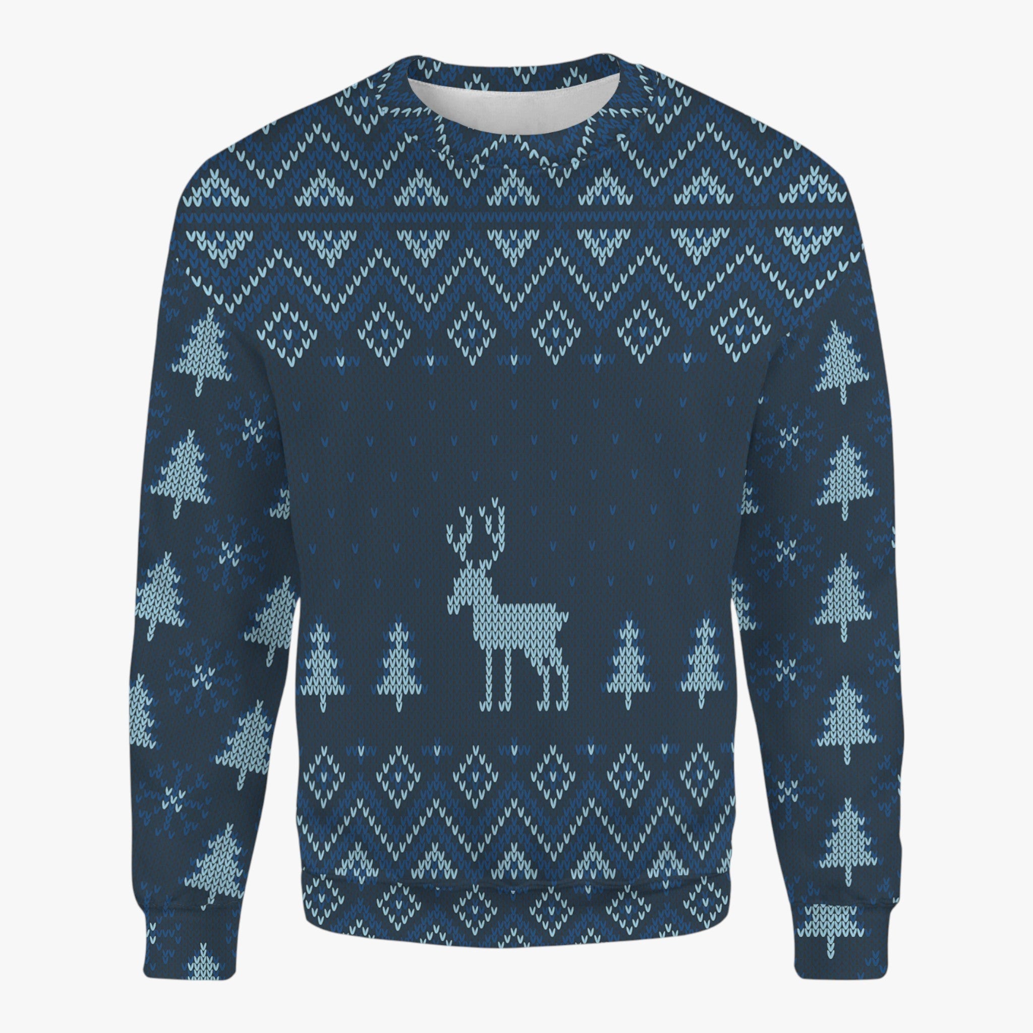 Unisex Comfortable Casual Sweater with Snow-covered Motifs – Ideal for Cozy Winter Style