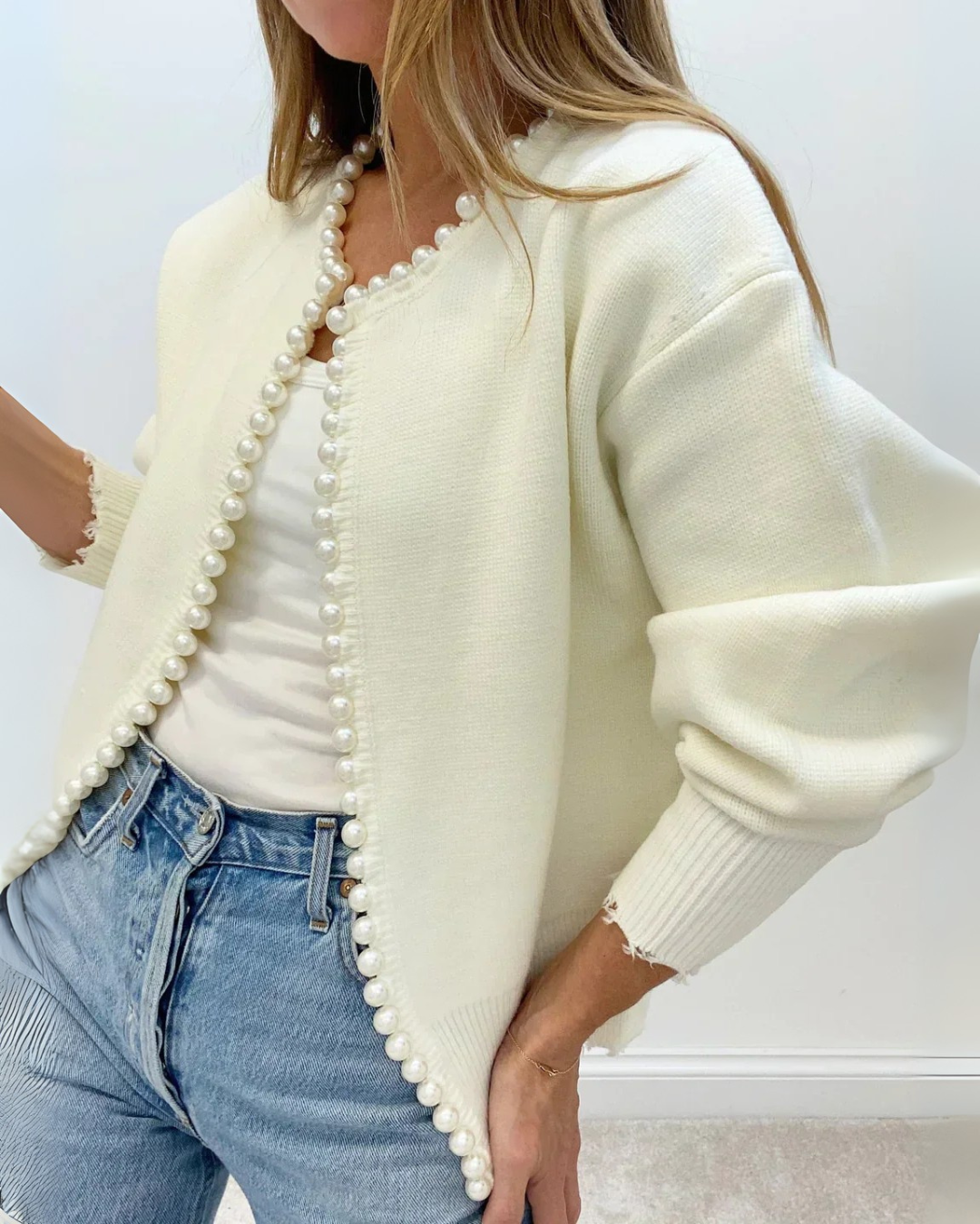 Kalina Elegant Pearl Cardigan for Stylish Chic