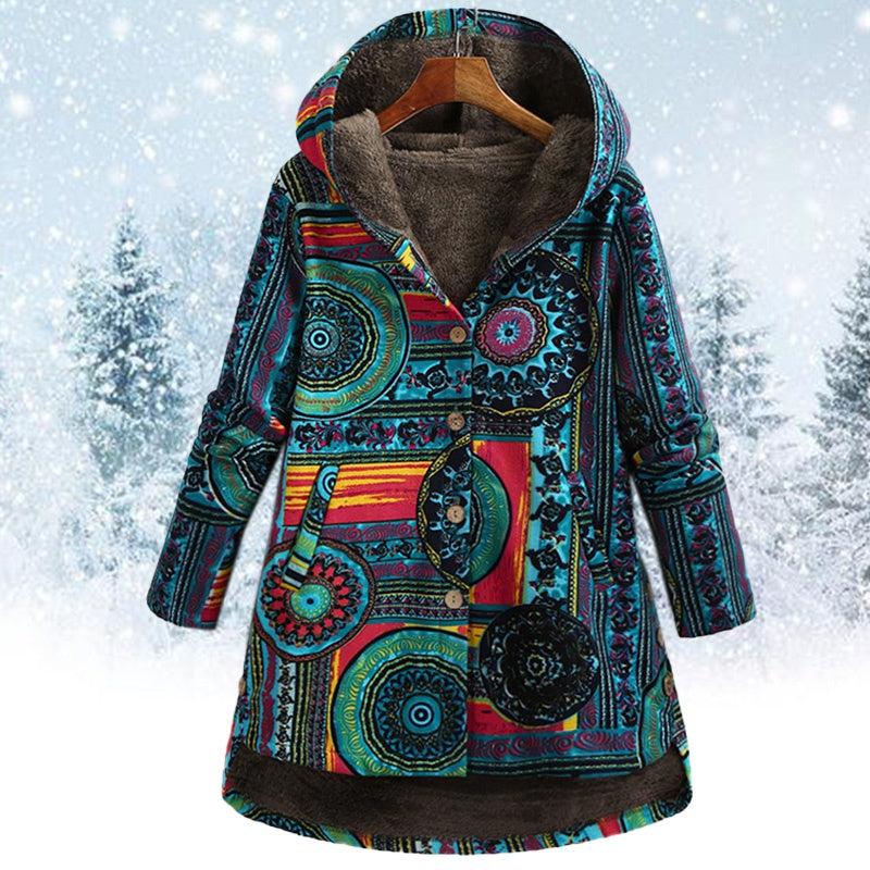 Chic Bohemian Women's Hoodie with Brightly Colored Print