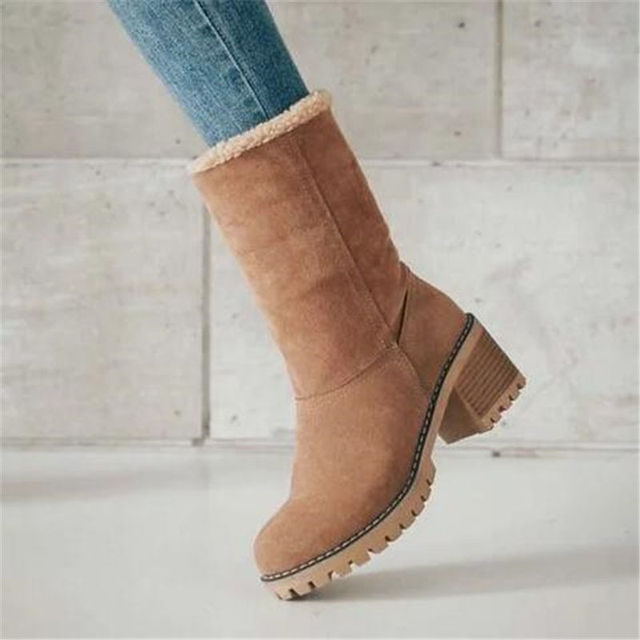 Women's Suede Mid-Calf Boots - Sleek, Versatile Style for Every Outfit