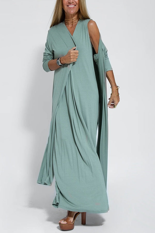 Carmela | Elegant Maxi Dress with Matching Cardigan