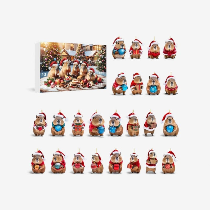ChillPaws Capybara Advent Calendar - Fun and Cozy Gift Box for Christmas