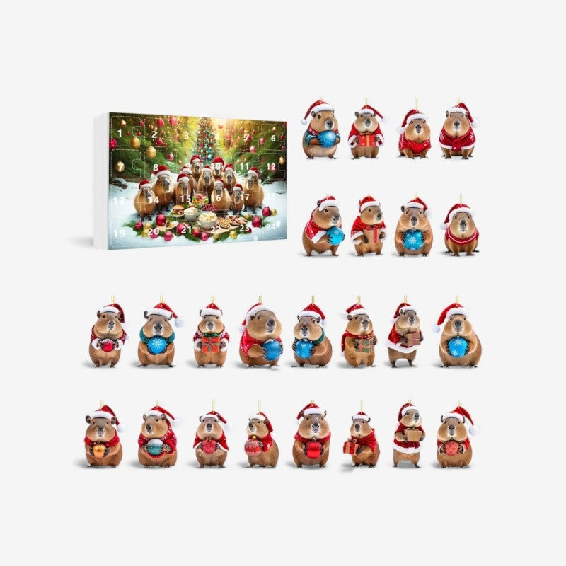 ChillPaws Capybara Advent Calendar - Fun and Cozy Gift Box for Christmas