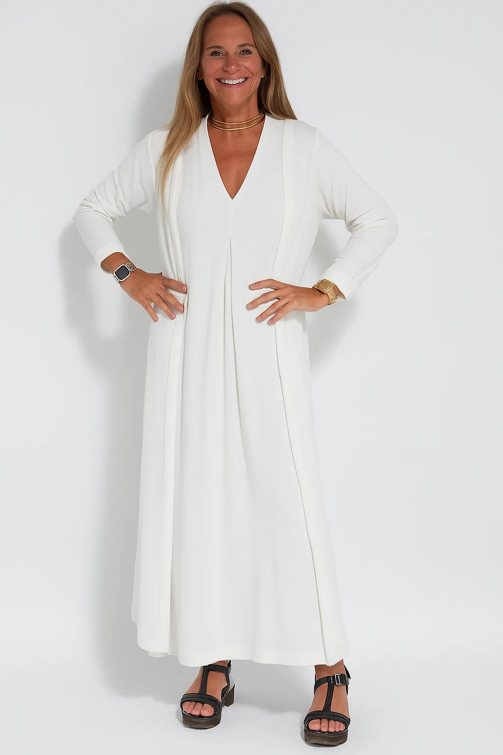 Carmela | Elegant Maxi Dress with Matching Cardigan