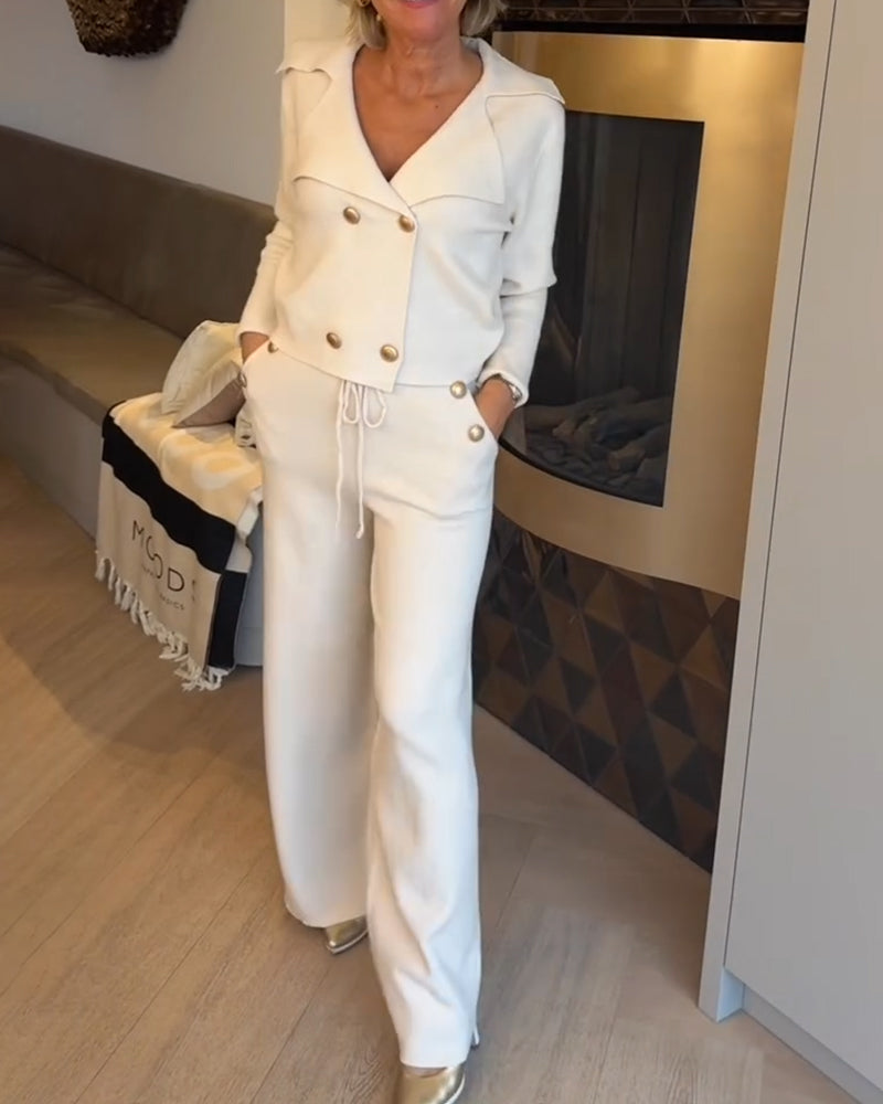 Elegant and Trendy V-Neck Ensemble