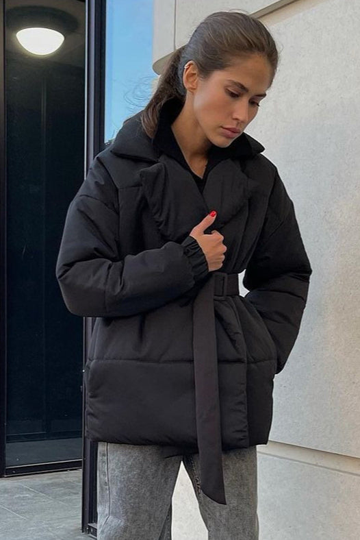 Winter cardigan dress with a slim fit and belt