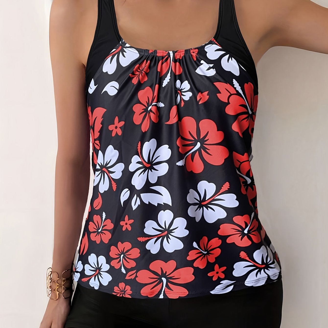Elena Floral-Print Tankini Set - Stylish Two-Piece Swimwear for Summer