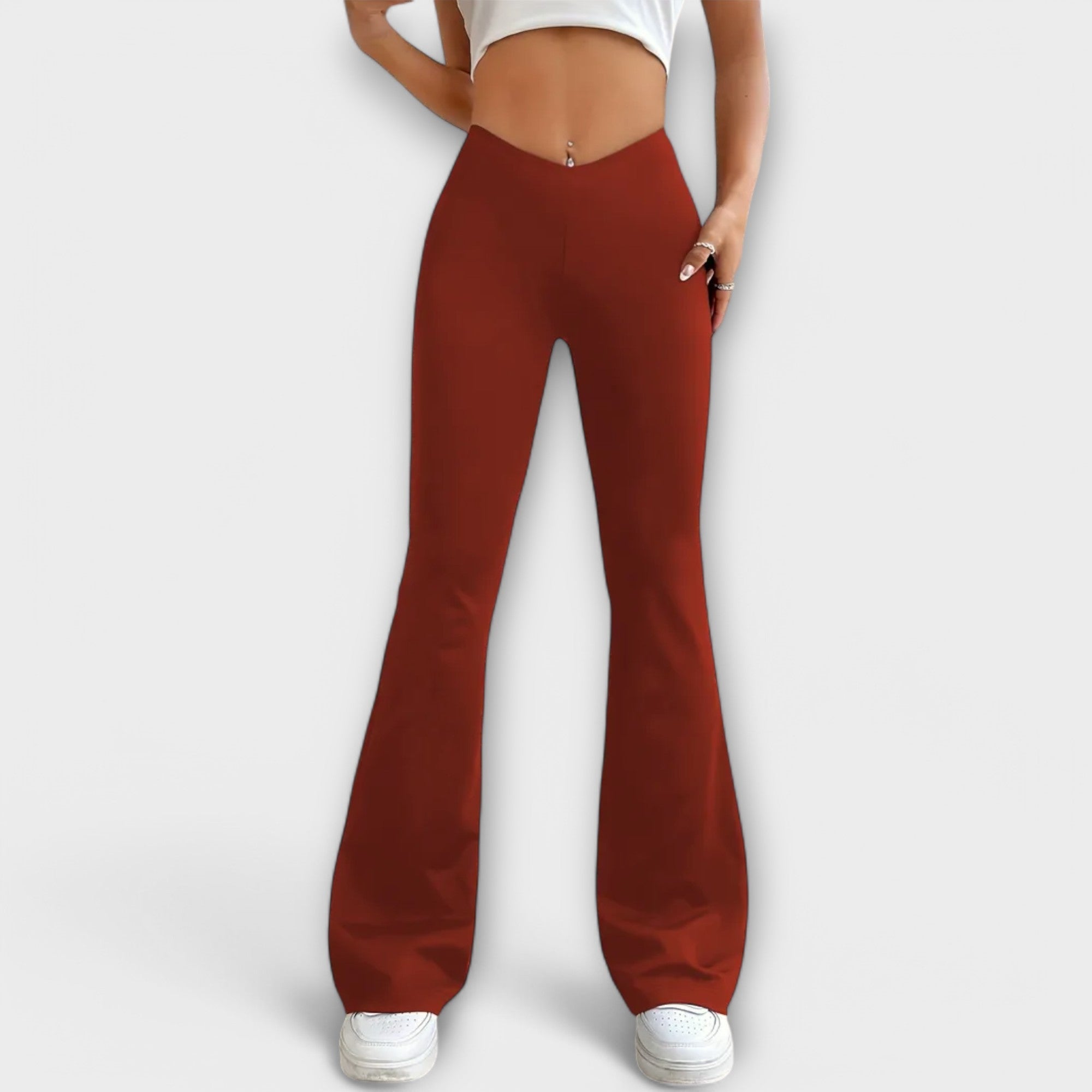 Relaxed-Fit Pants with Flared Legs