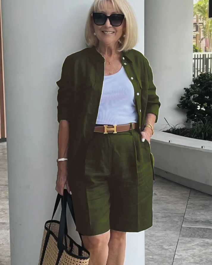 Two-Piece Elegant Women's Cardigan Set