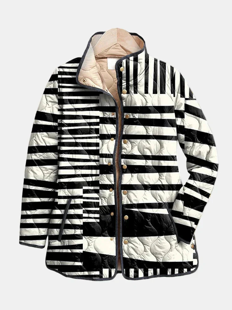 Miren | Striking Black & White Quilted Jacket