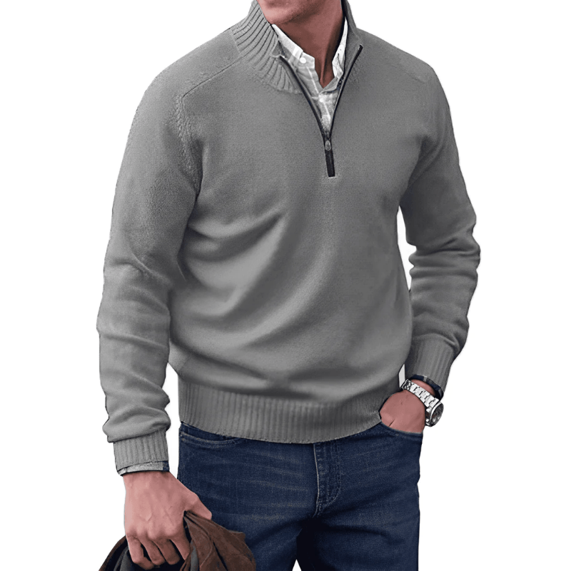 Bastian - Elegant Cashmere Zip-Up Sweater for a Stylish Look