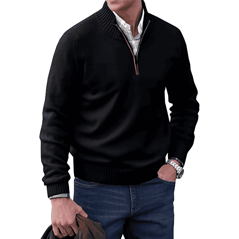 Bastian - Elegant Cashmere Zip-Up Sweater for a Stylish Look