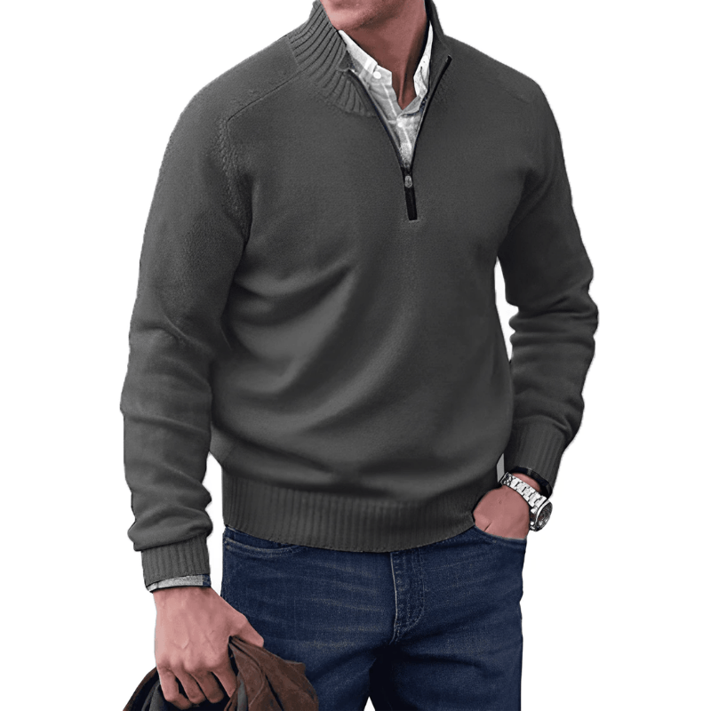 Bastian - Elegant Cashmere Zip-Up Sweater for a Stylish Look