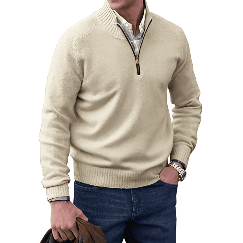 Bastian - Elegant Cashmere Zip-Up Sweater for a Stylish Look