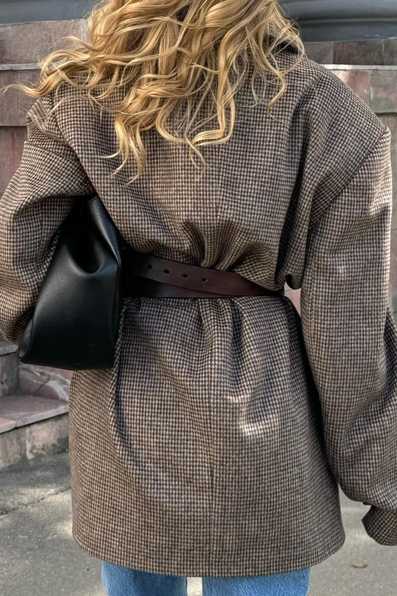 Double-cut wool tie blazer