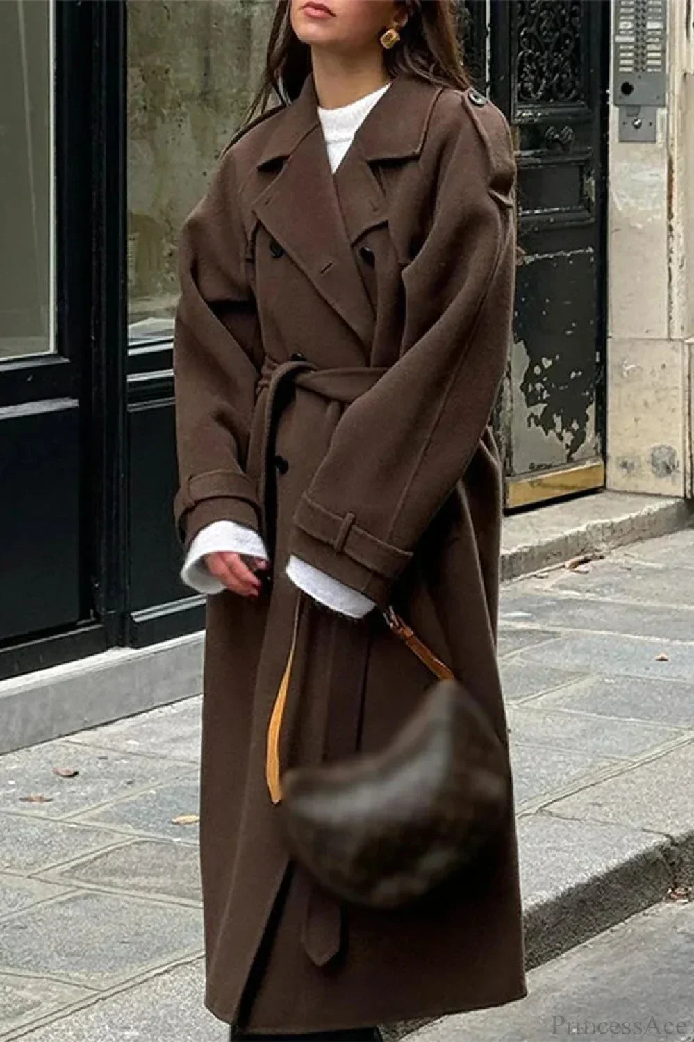 Elegant Black Oversized Reversible Puffer Jacket with Double Button Closure