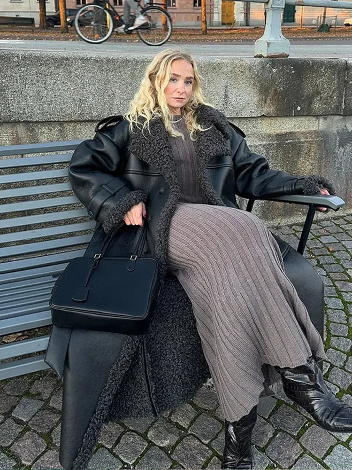 Belt and lace embellishment Burgundy scarf collar oversized for stylish protection