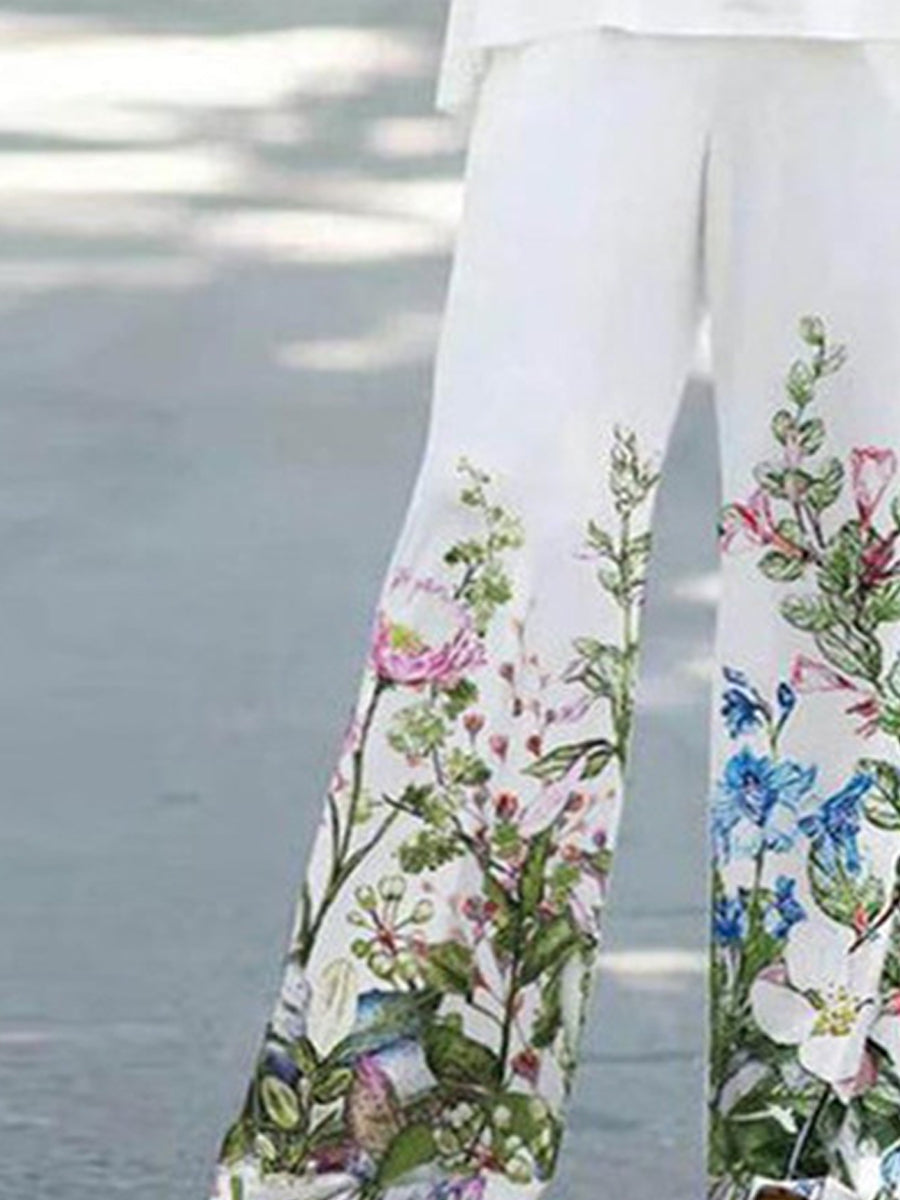 Elegant Two-Piece Printed Sleeveless Set