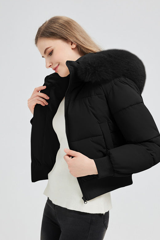 Short Waist Slim Puffer Coat - Stylish & Cozy Winter Outerwear