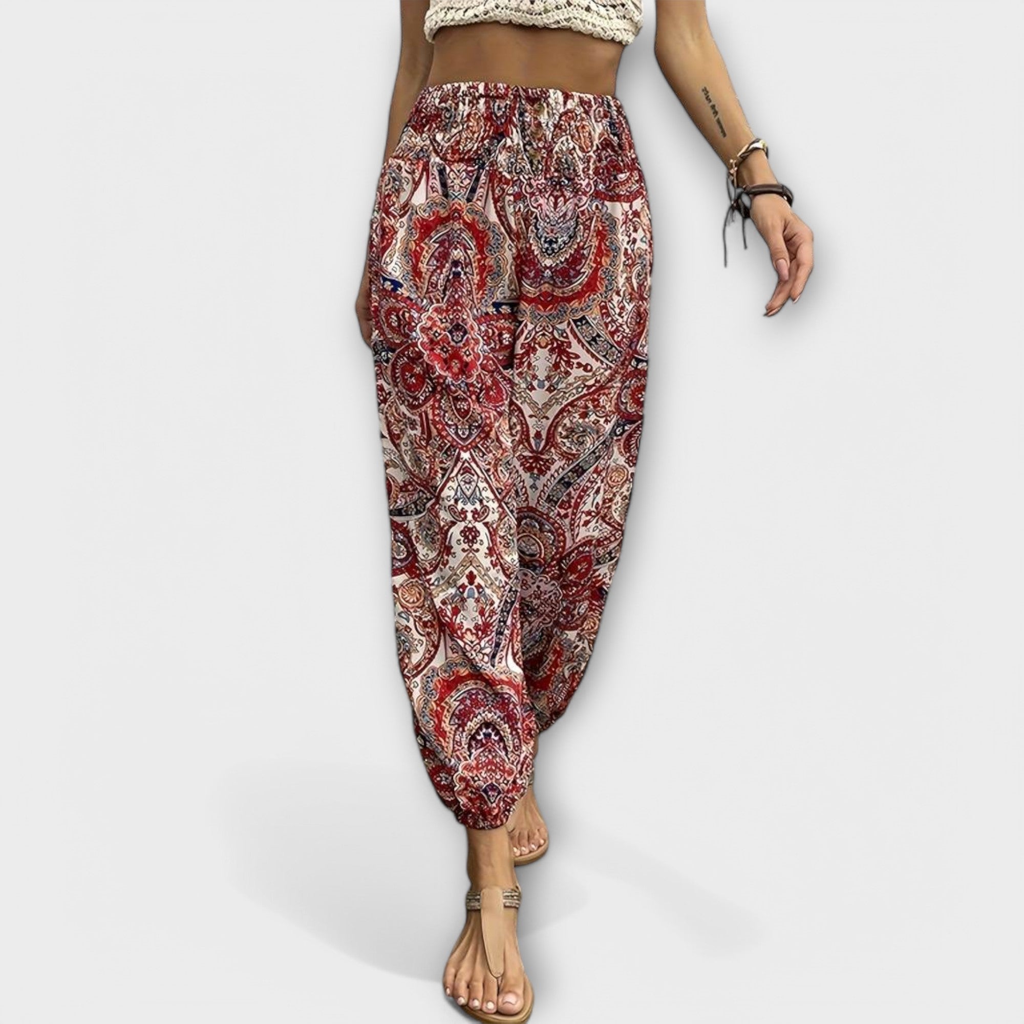 Ethnic Graphic Print Pants — Bold Patterned Trousers with Comfortable Fit