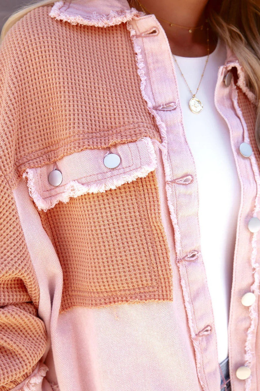 Long-sleeve honeycomb velvet coat for a stylish and warm look