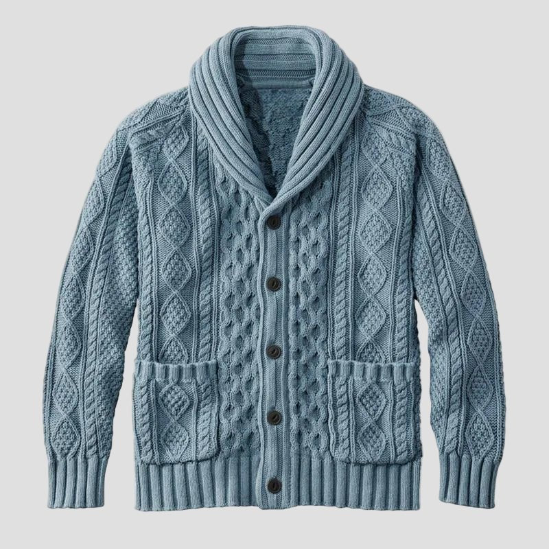 Noah | Retro-Casual Jacquard Knit Cardigan