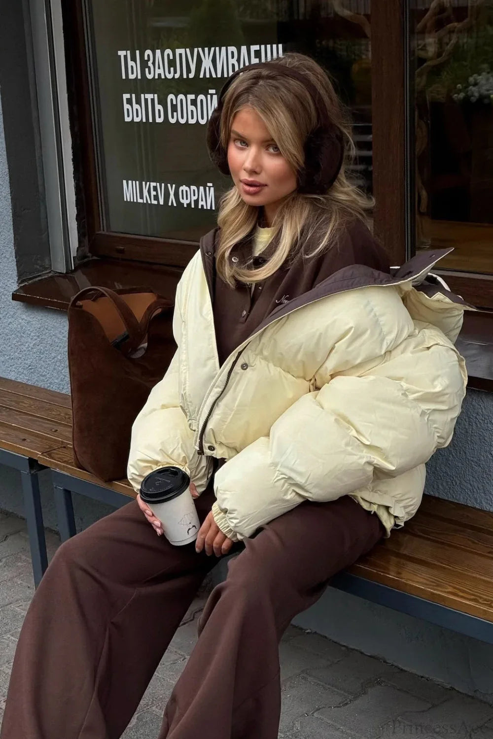 Casual Cropped Color Block Cotton Coat - Stylish and Comfortable Everyday Outerwear