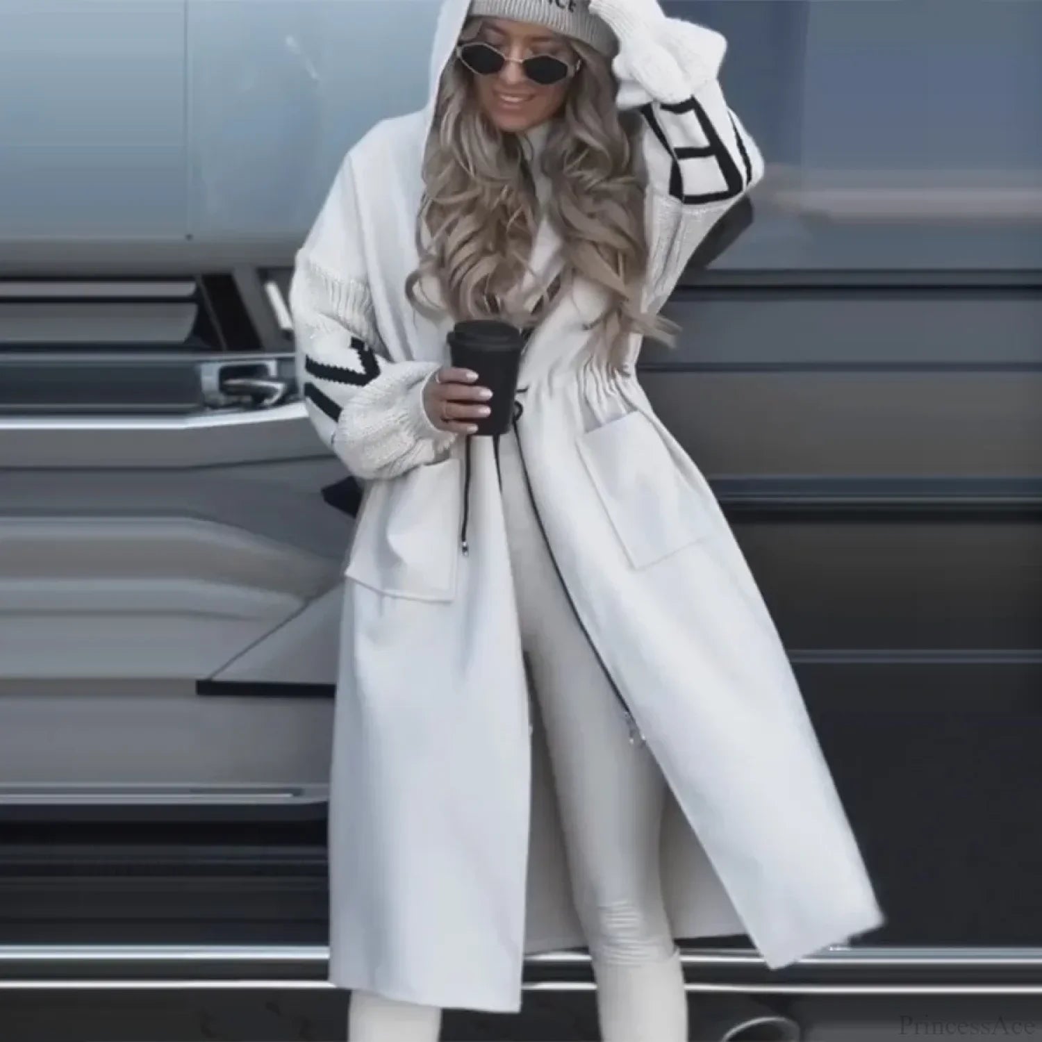 Casual Long Patchwork Lace-Up Overcoat - Stylish and Comfortable Outerwear for Every Season