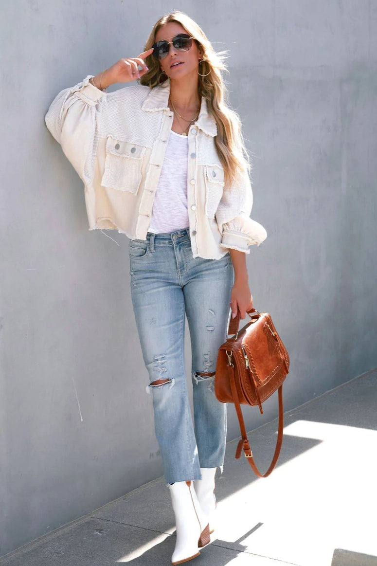 Long-sleeve honeycomb velvet coat for a stylish and warm look