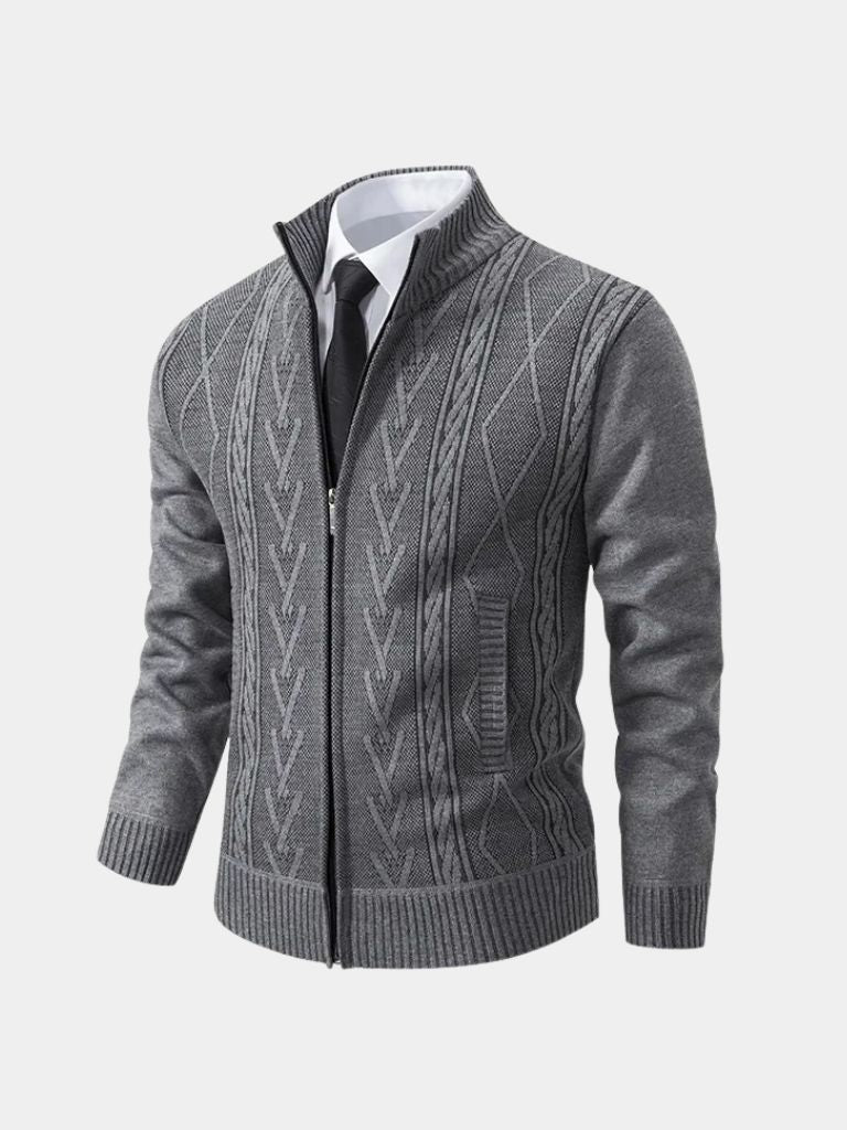 Clemens - Elegant classic knitted sweater with stylish cross and crown design