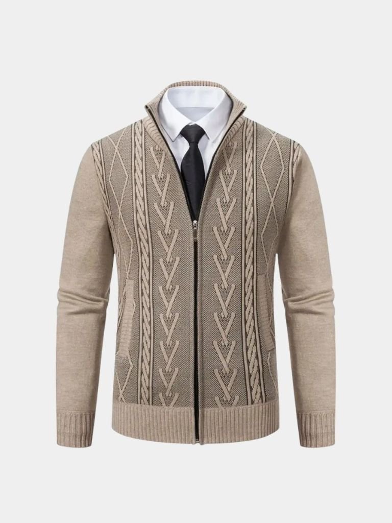 Clemens - Elegant classic knitted sweater with stylish cross and crown design