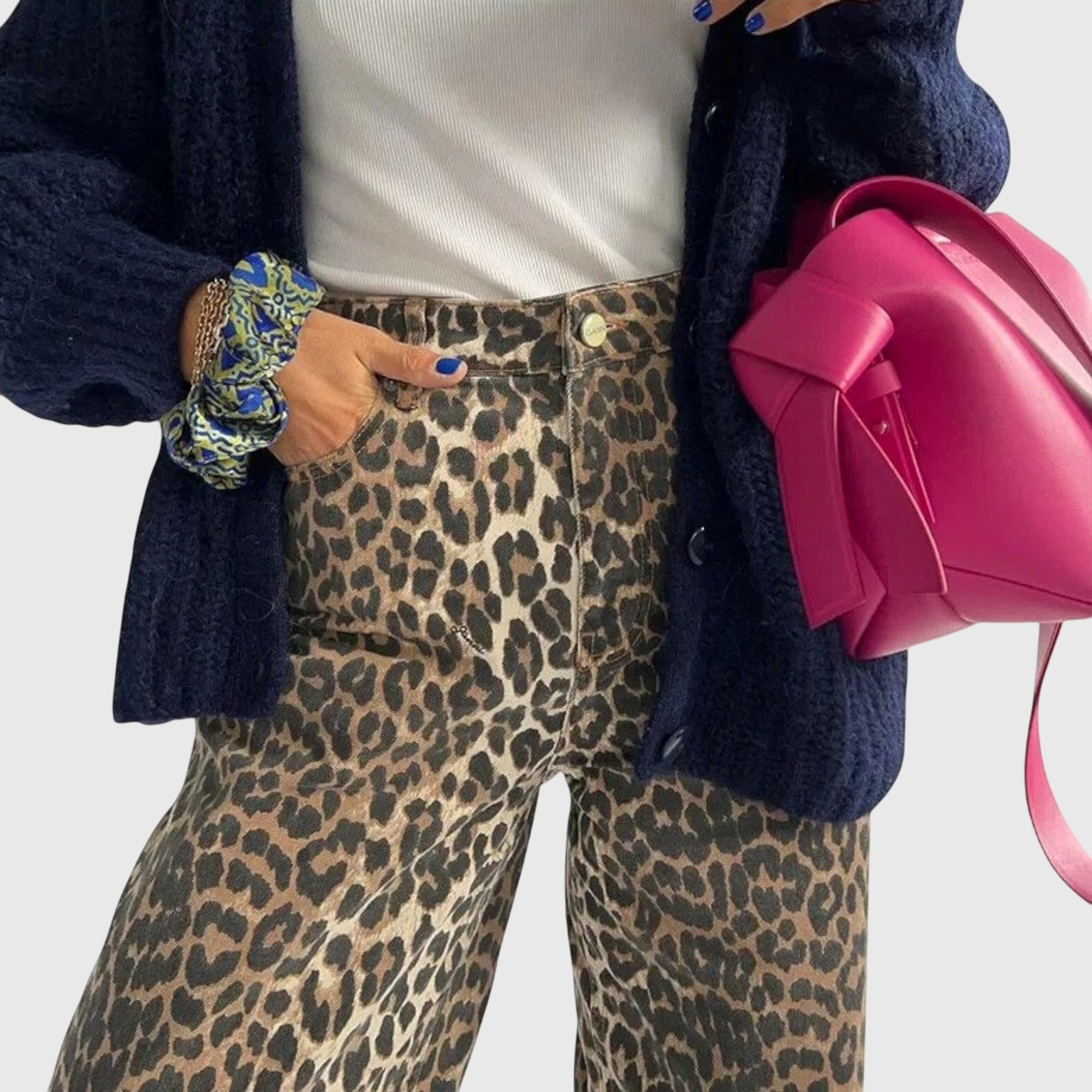 Leopard-Print Vintage Jeans