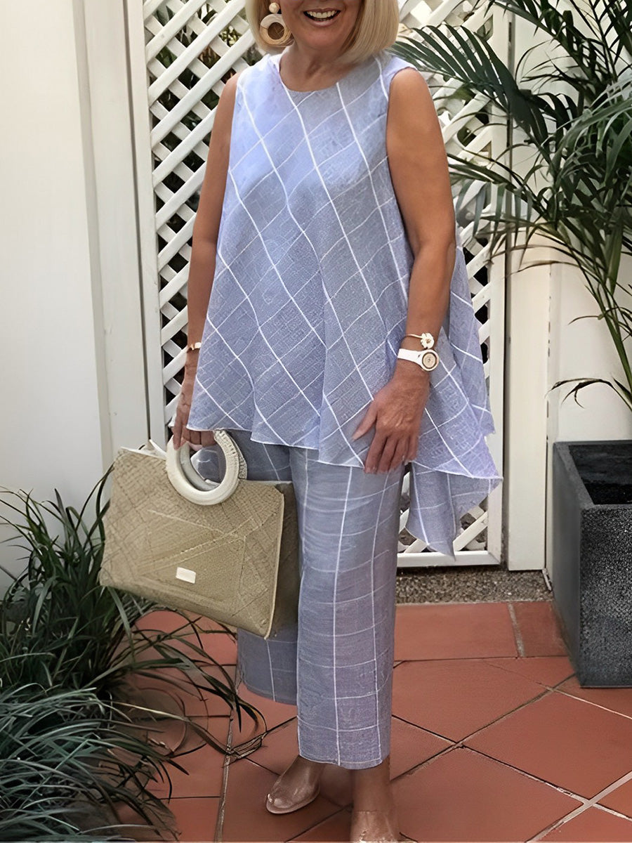 Sleeveless Casual Two-Piece Set for a Trendy Look