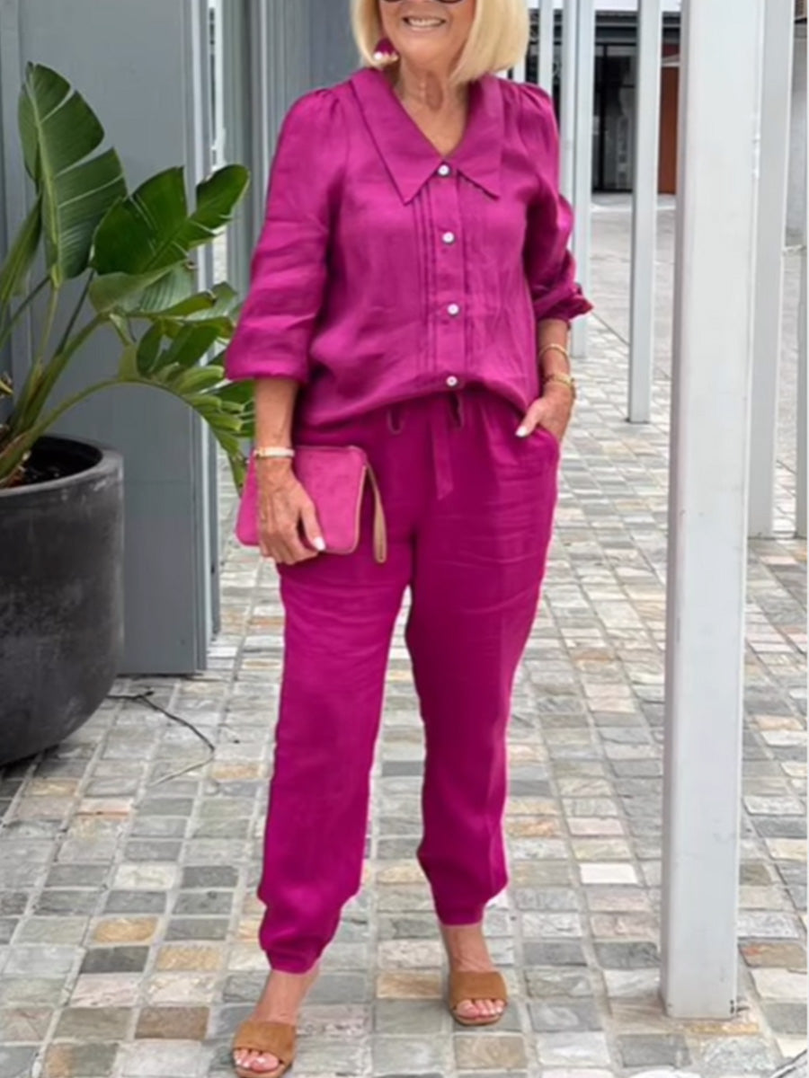 Elegant Spring Two-Piece Set in Virginia Print