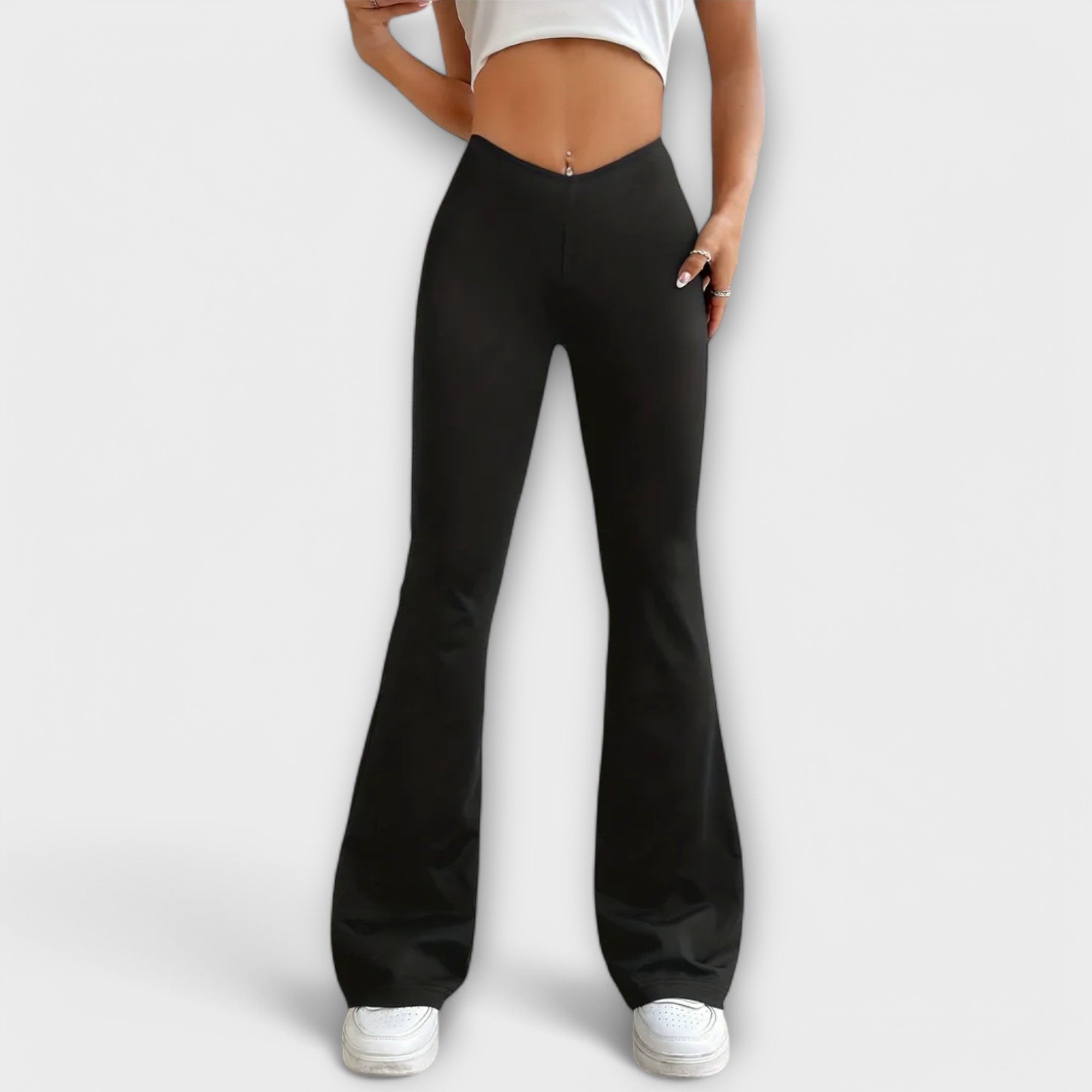 Relaxed-Fit Pants with Flared Legs