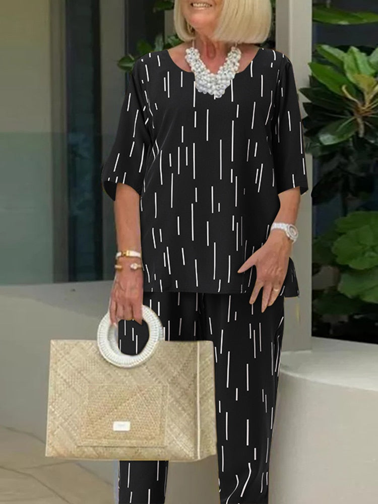 Loose Casual Two-Piece Pants Set