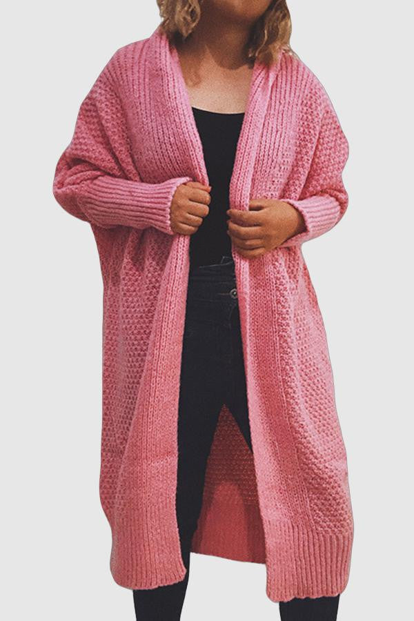 Zarae - Cozy Long Open-Front Sweater Cardigan