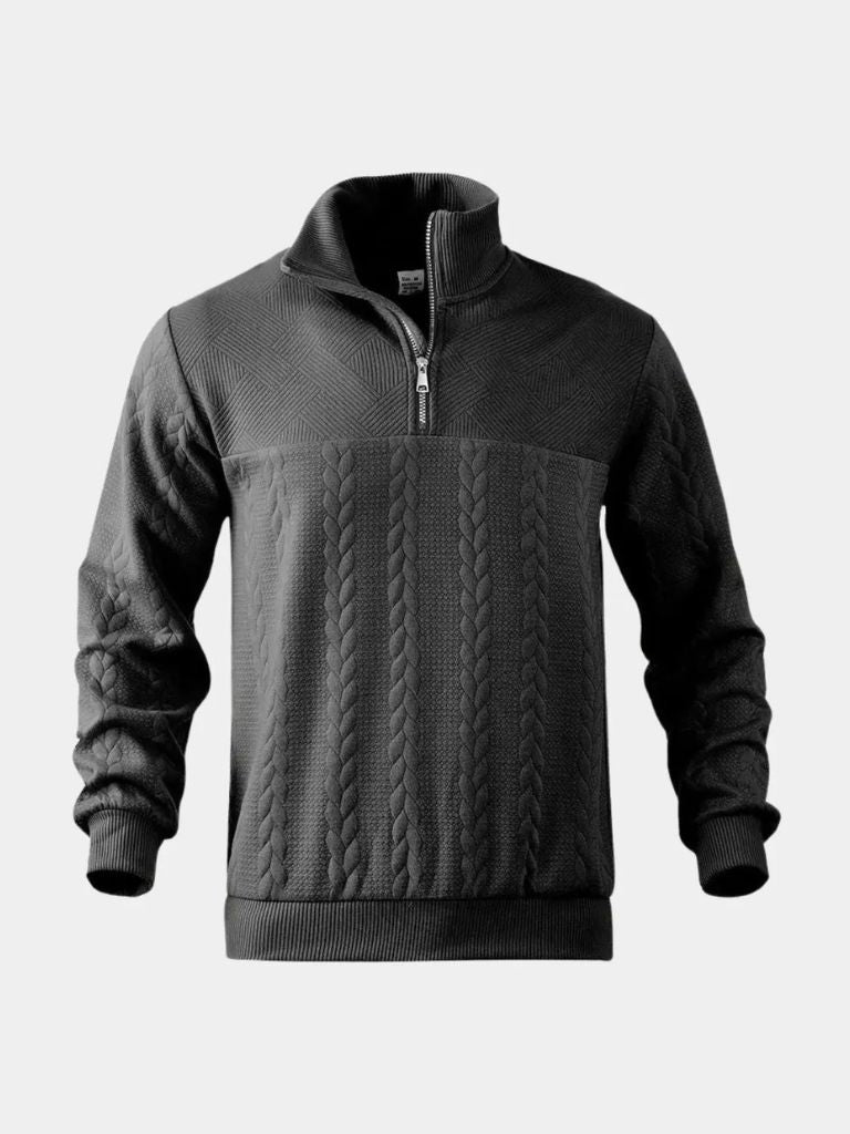 Dirk - Elegant Classic Quarter-Zip Pullover with Stylish Stand Collar