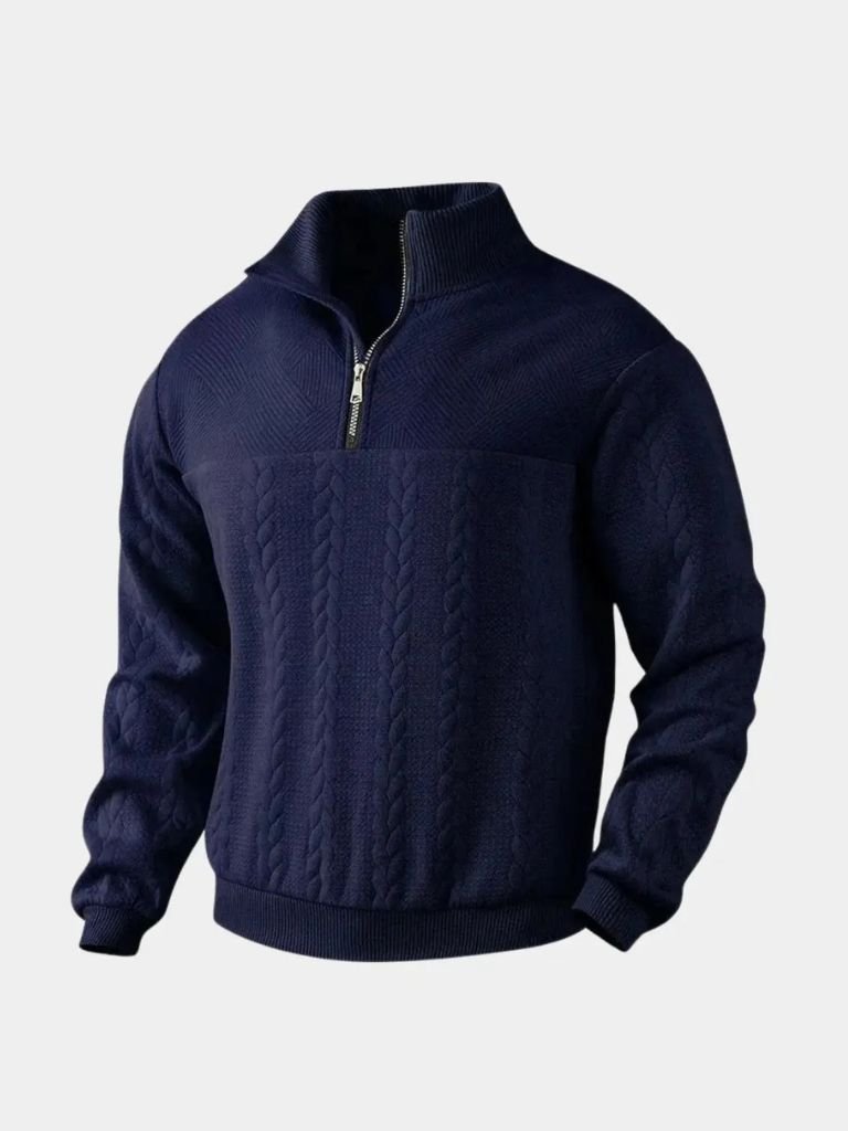 Dirk - Elegant Classic Quarter-Zip Pullover with Stylish Stand Collar