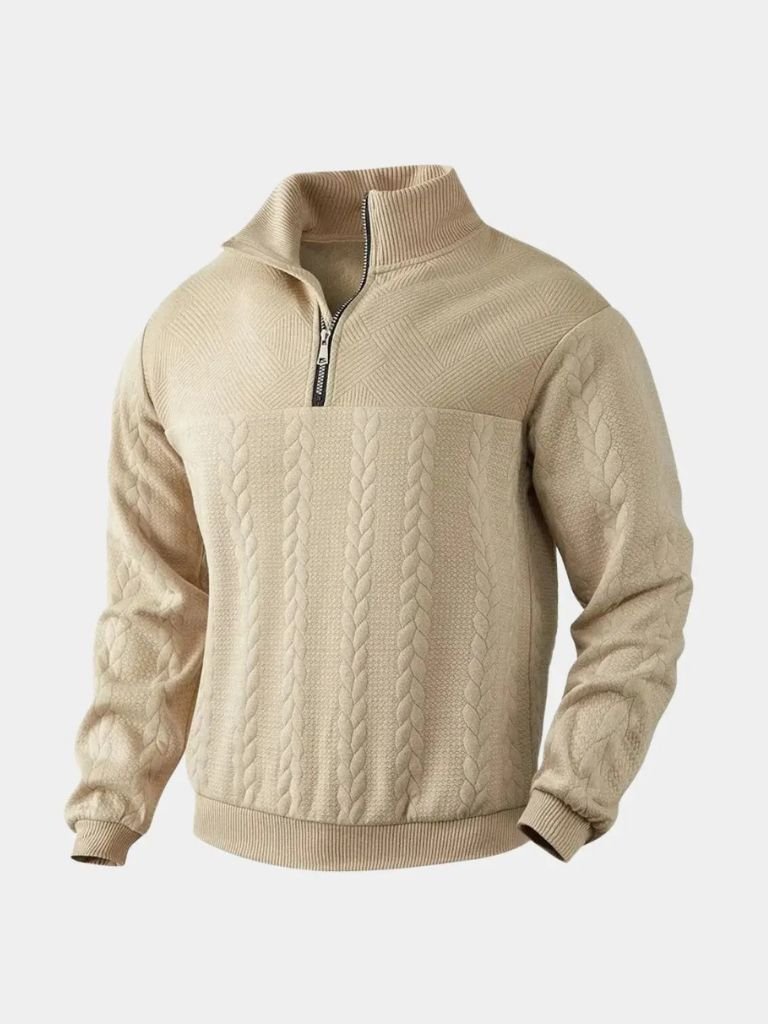 Dirk - Elegant Classic Quarter-Zip Pullover with Stylish Stand Collar
