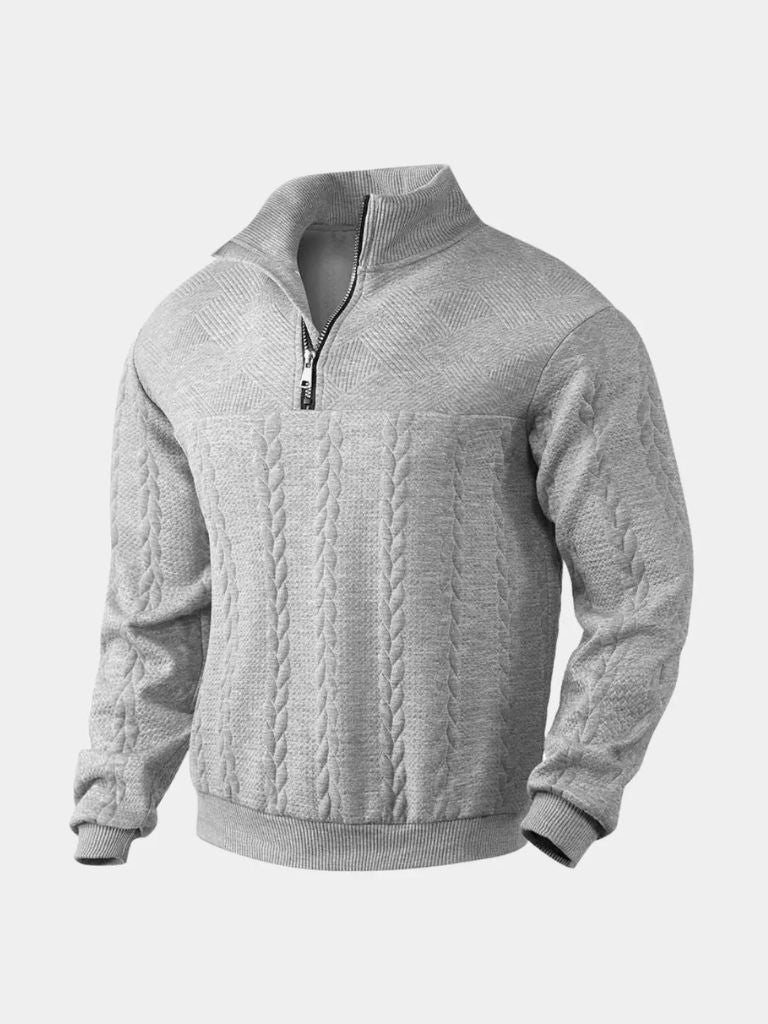Dirk - Elegant Classic Quarter-Zip Pullover with Stylish Stand Collar